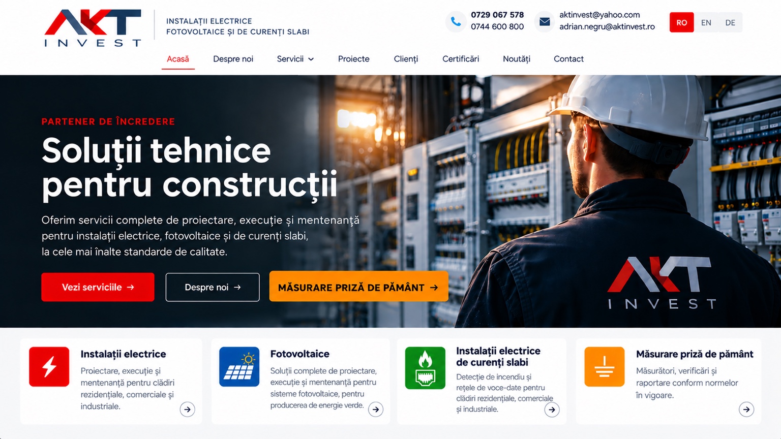AKT INVEST – pagina de start aprobată